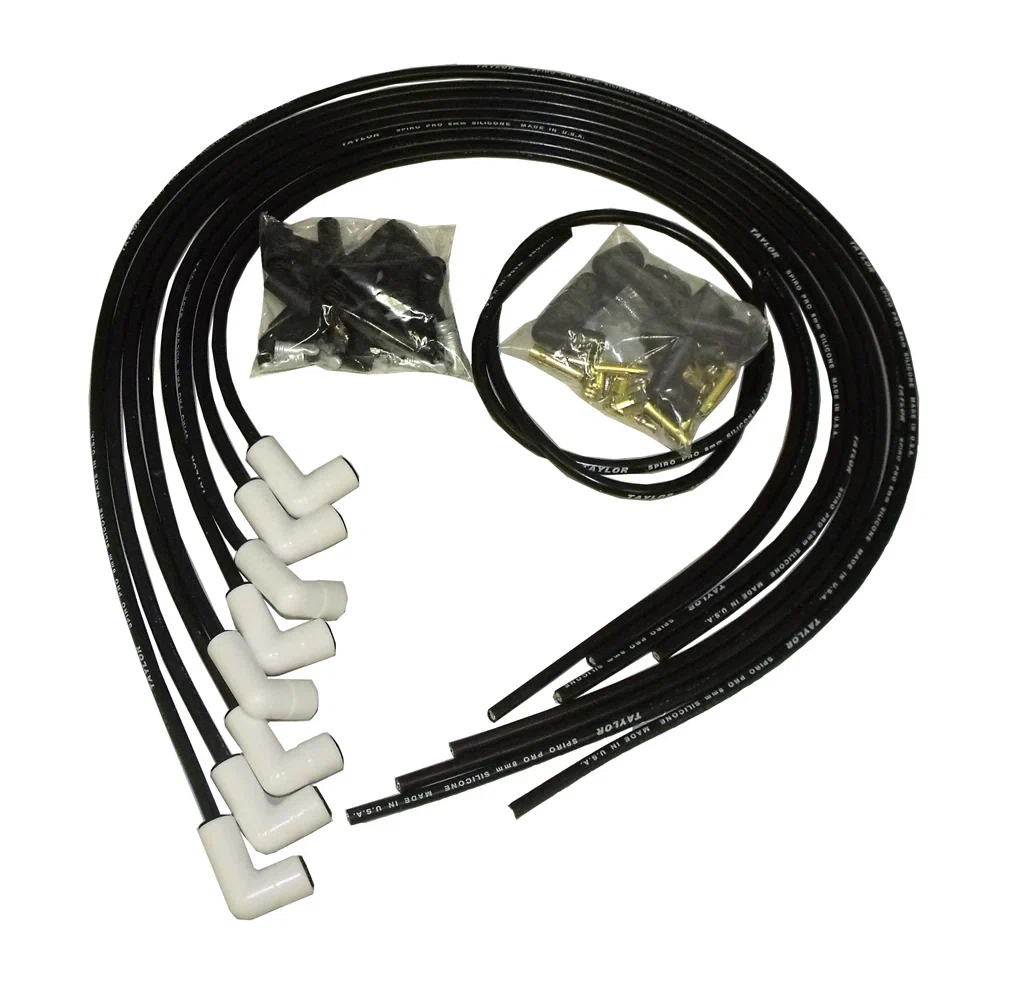 Spark Plug Wire Set Universal 8mm Silicone Spiro Pro 90_ 350 ohm_ft Red 75228